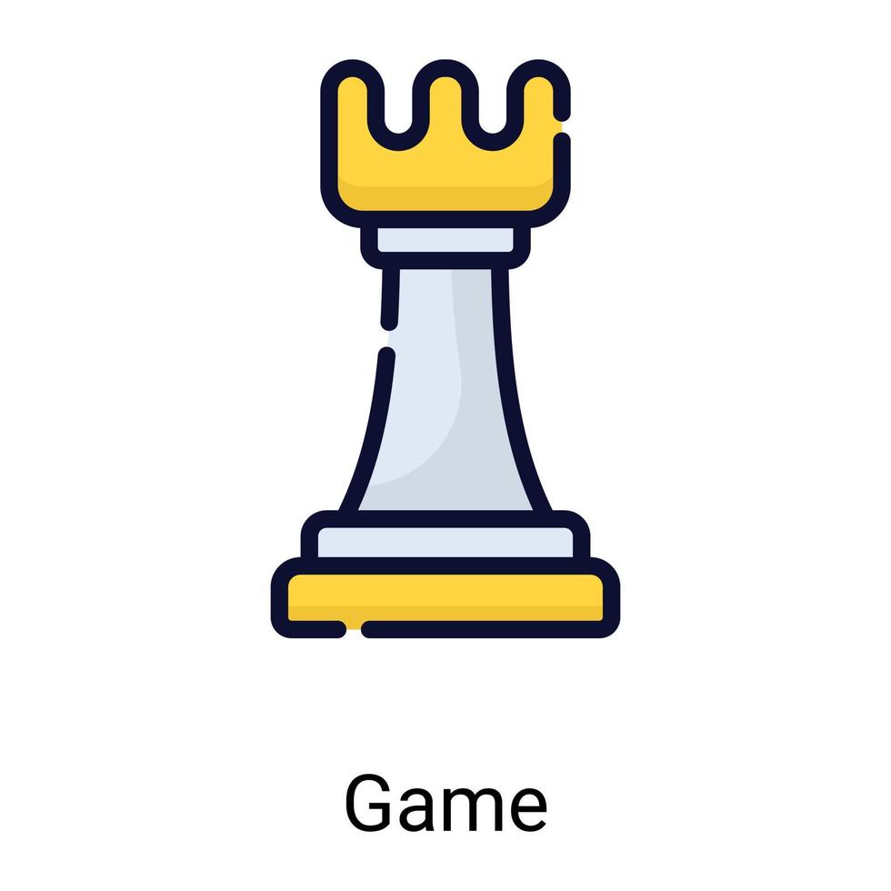 chess piece color line icon isolated on white background vector