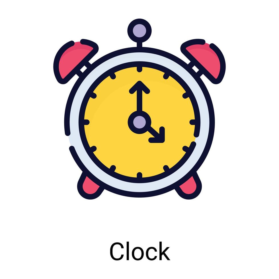 alarm clock color line icon isolated on white background vector