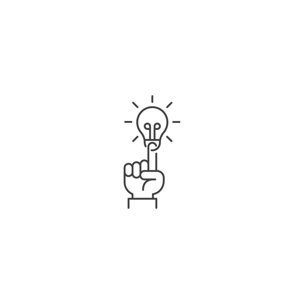 Have a creative idea concept, business, hand pointing up lightbulb. Vector icon template