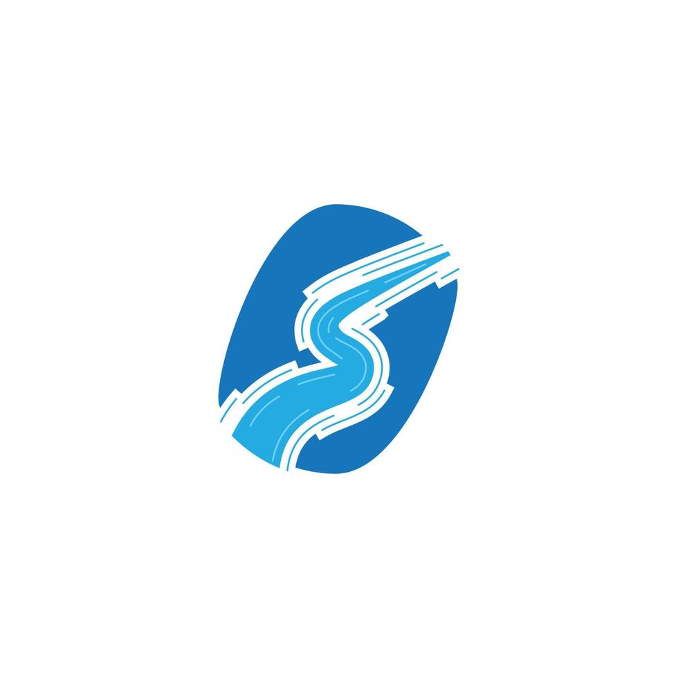 Road river. Vector icon template