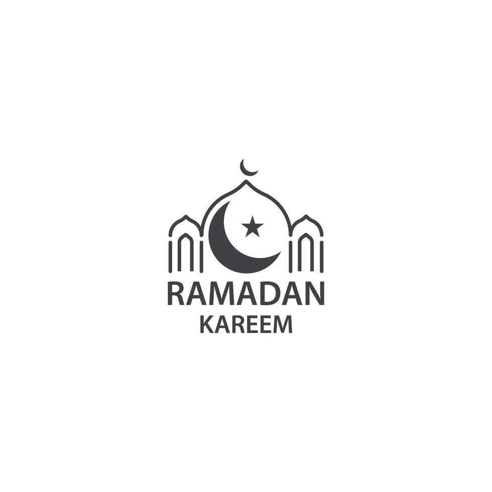 Ramadan kareem, mosque. Vector logo icon template