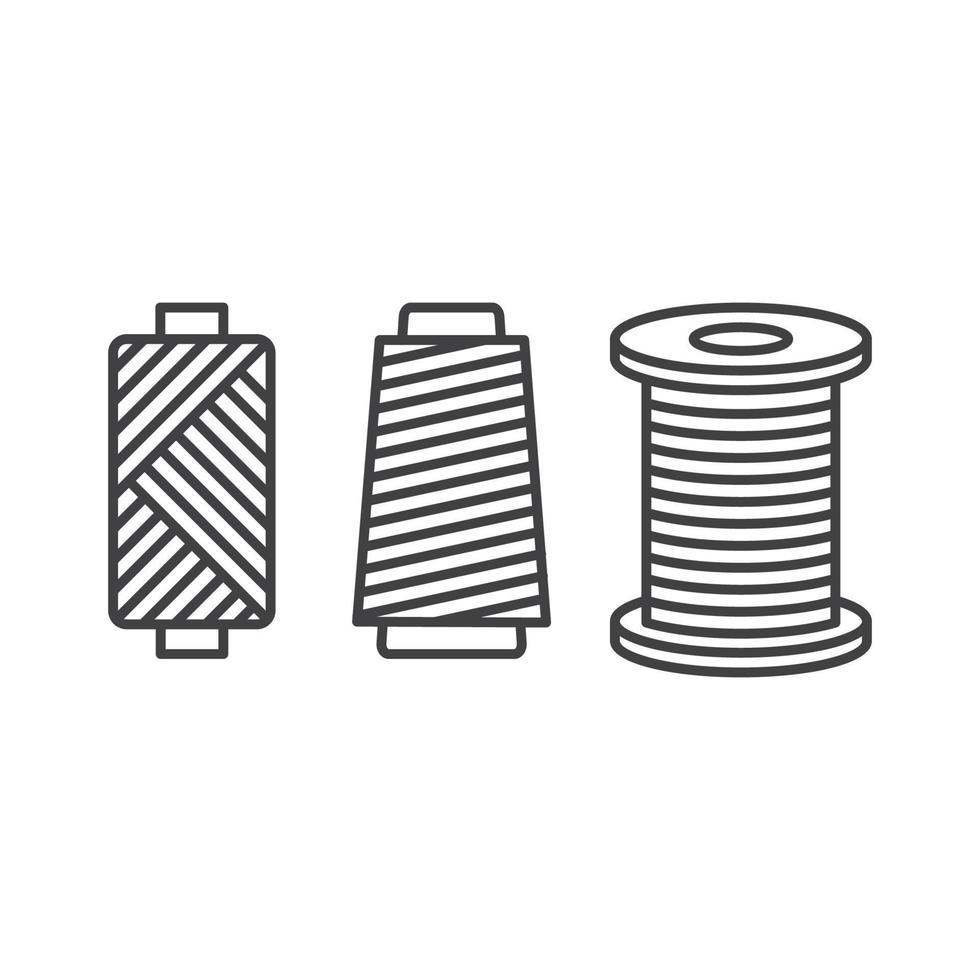 Set sewing thread on spool. Vector icon template