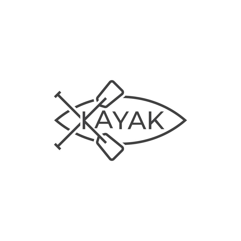 deporte acuático, kayak, kayak. plantilla de icono de vector