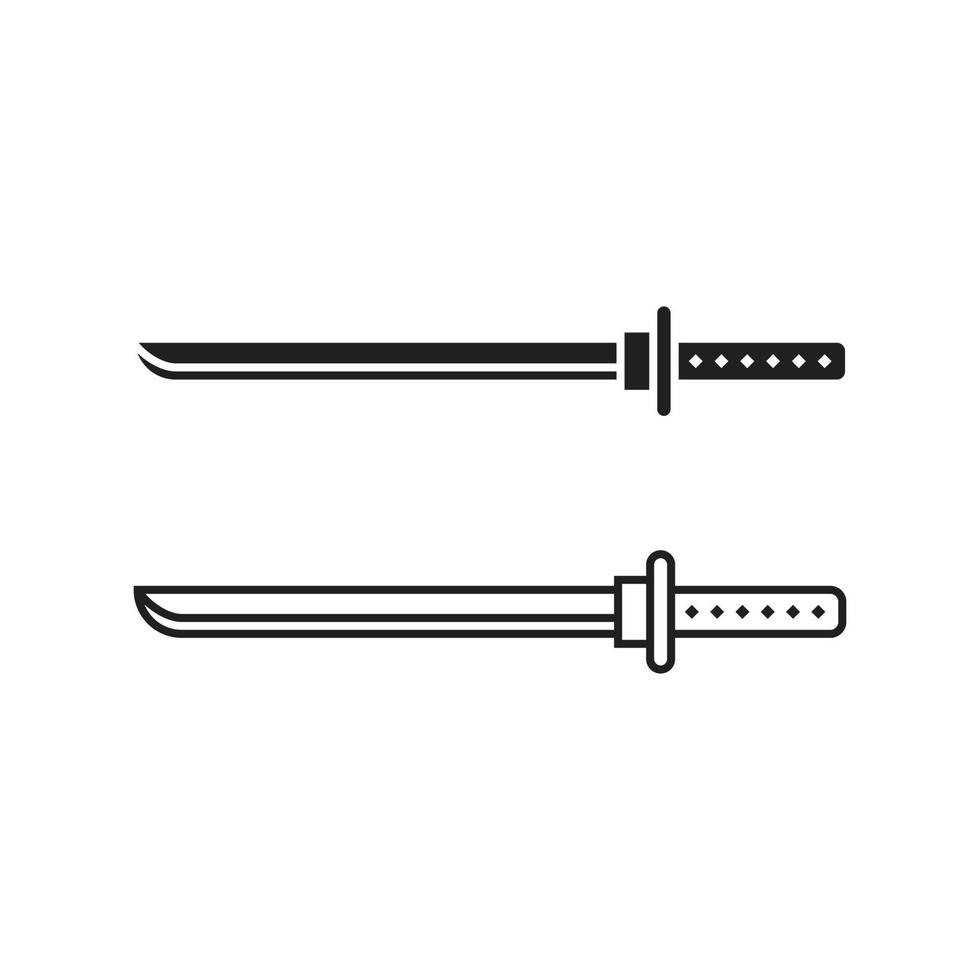 katana, espada samurái. plantilla de icono de vector