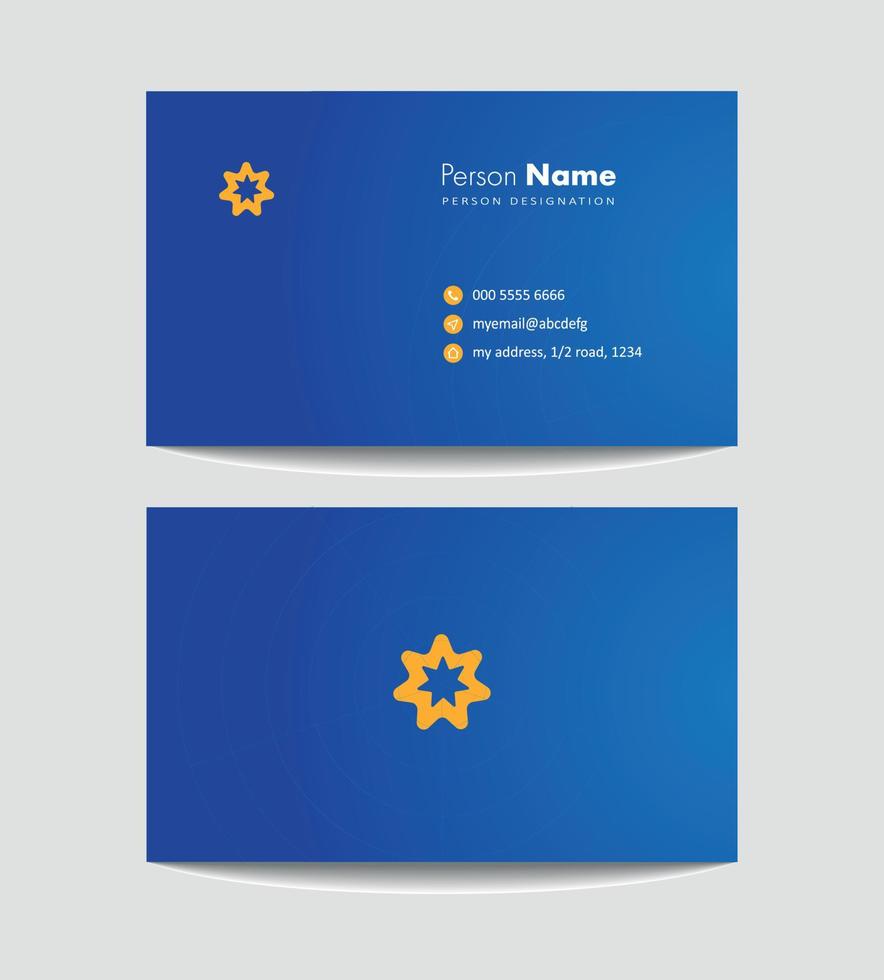 Blue yellow background pattern business card tempalte vector