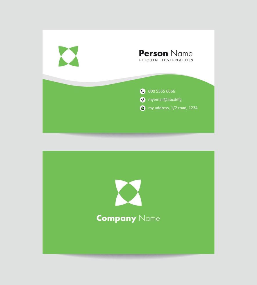 Light green clean minimal business card template vector