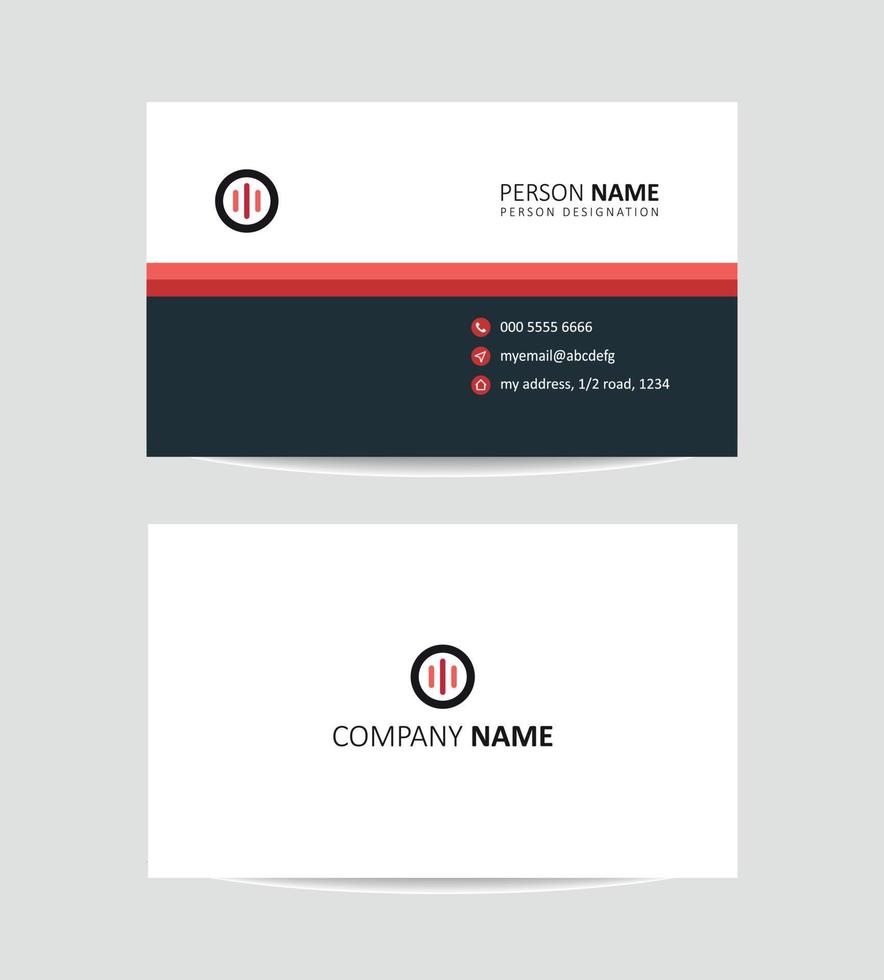 Red Black Block style background Business card vector