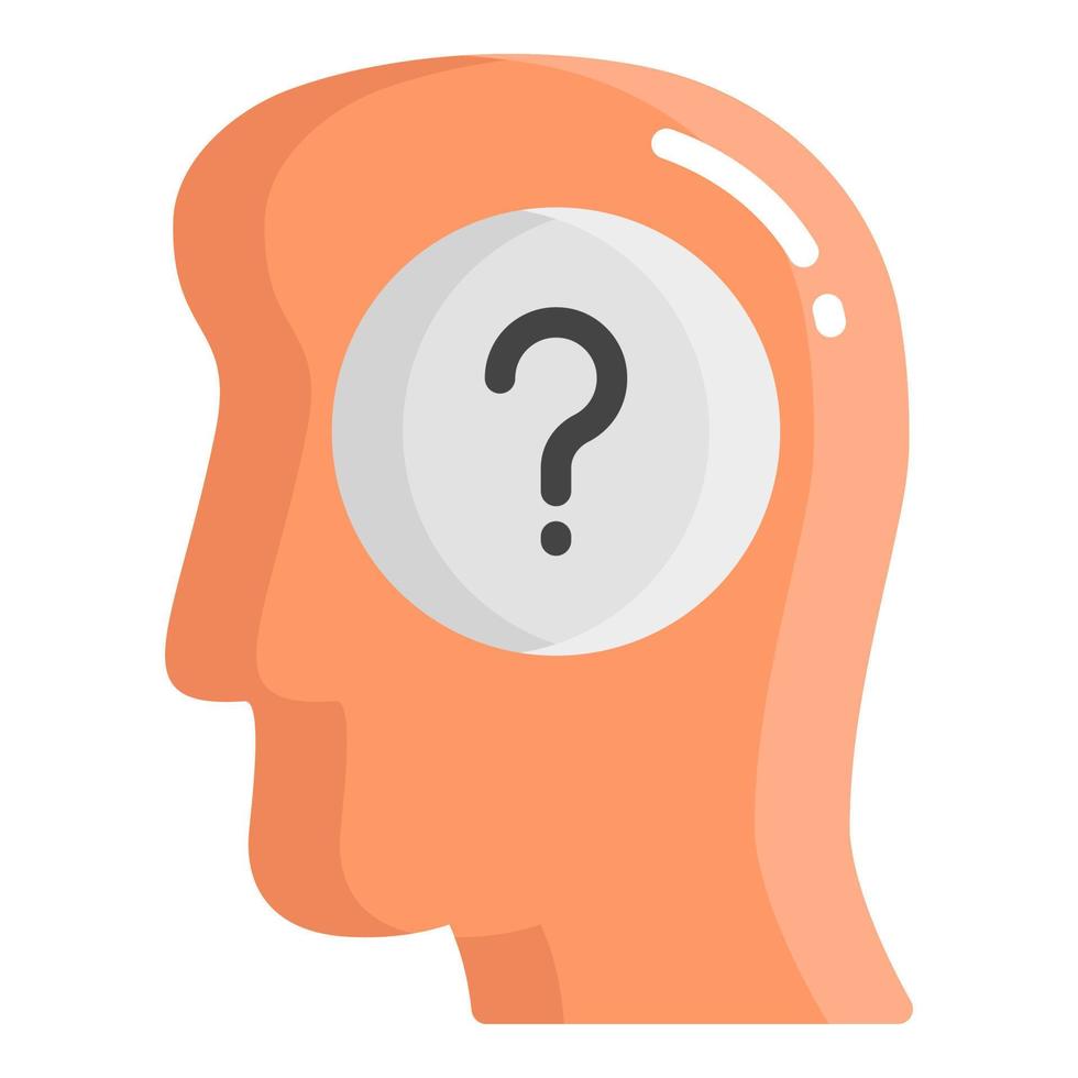 doubt vector flat icon, school and education icon