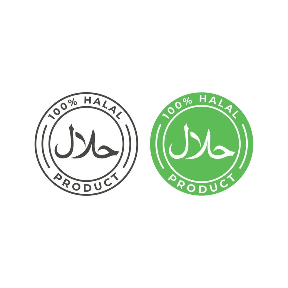 100 productos halal. plantilla de icono de vector