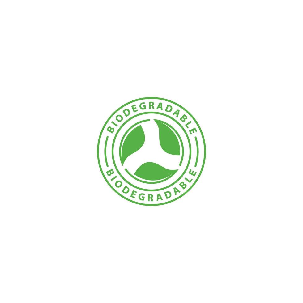 Biodegradable, product label. Vector logo icon template