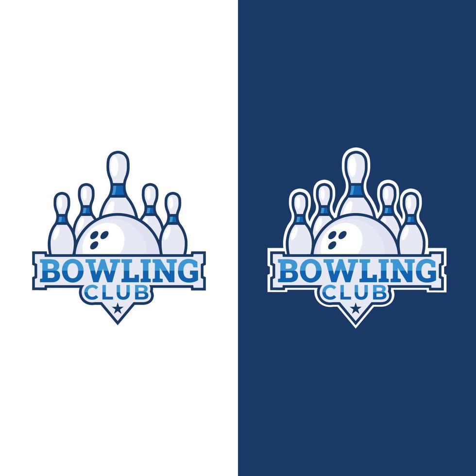 Bowling club badge, emblem. Vector icon logo template