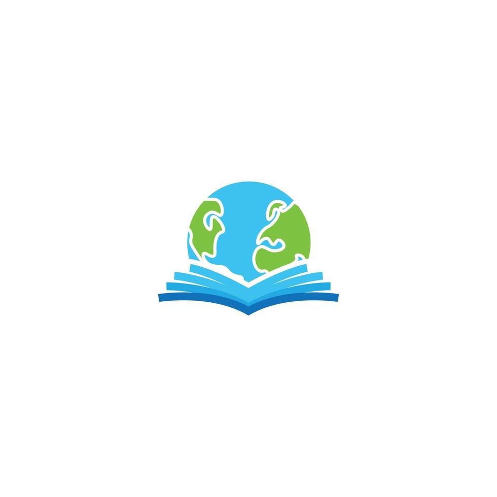 educación, libro mundial, aprendizaje global. plantilla de logotipo de icono de vector