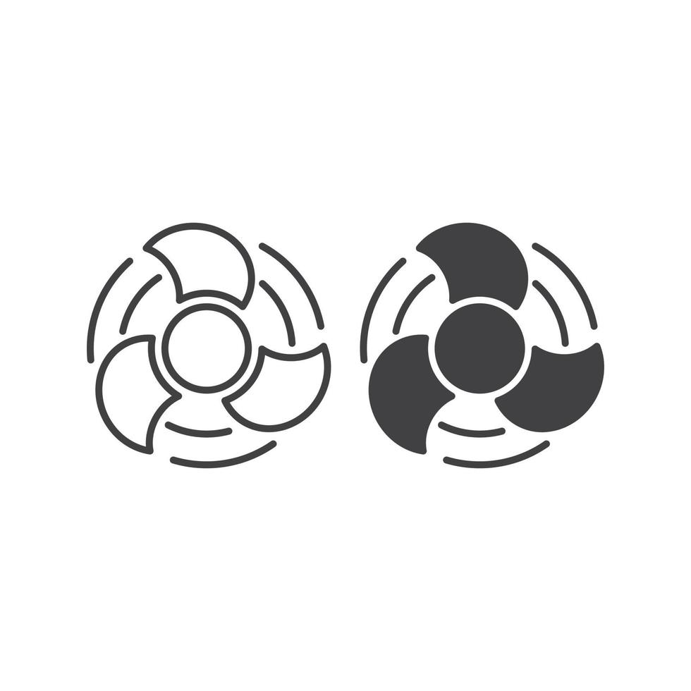 Fan, propeller, ventilation. Vector icon template