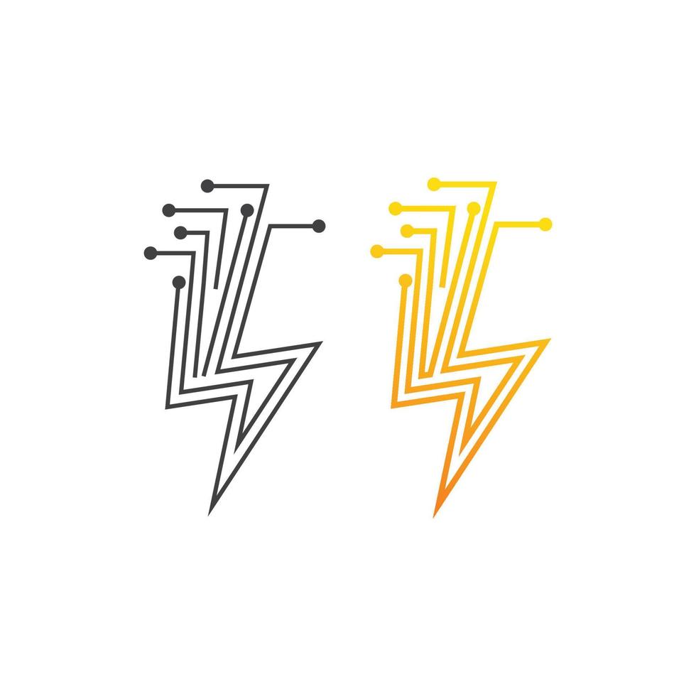 Electricity, power lightning thunder technology. Vector icon template