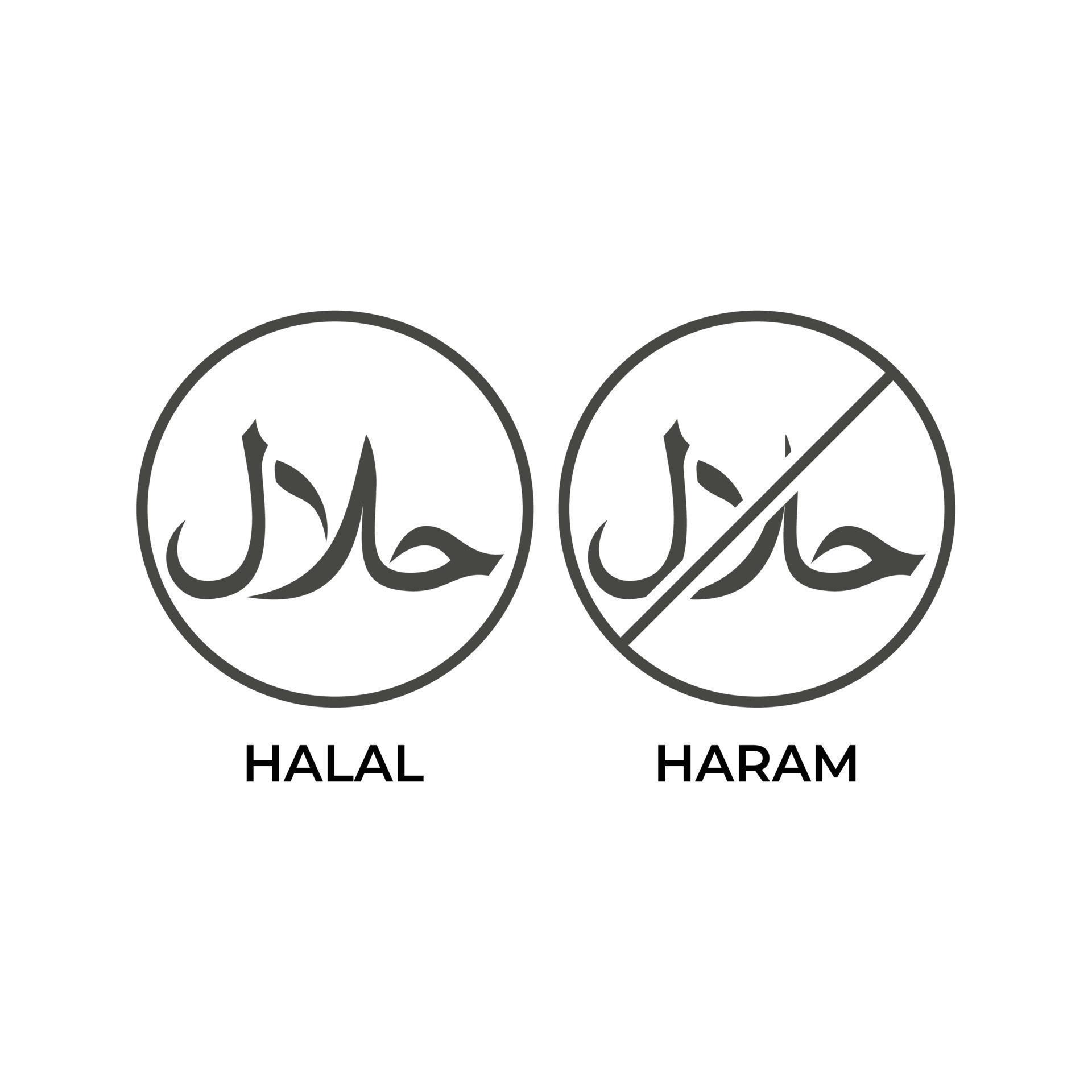 Halal and haram label. Vector outline icon template 7381843 Vector Art at Vecteezy
