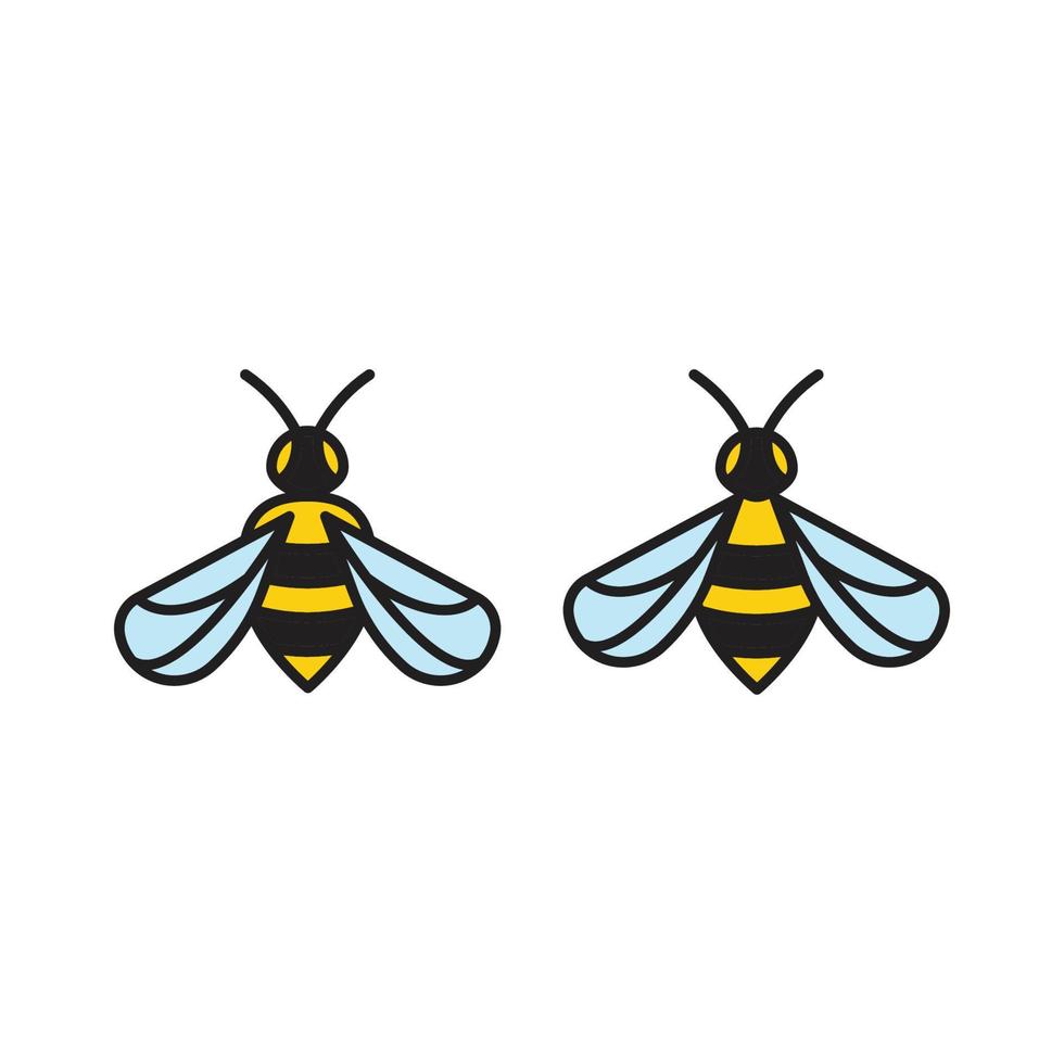 Honey bee filled. Vector logo icon template