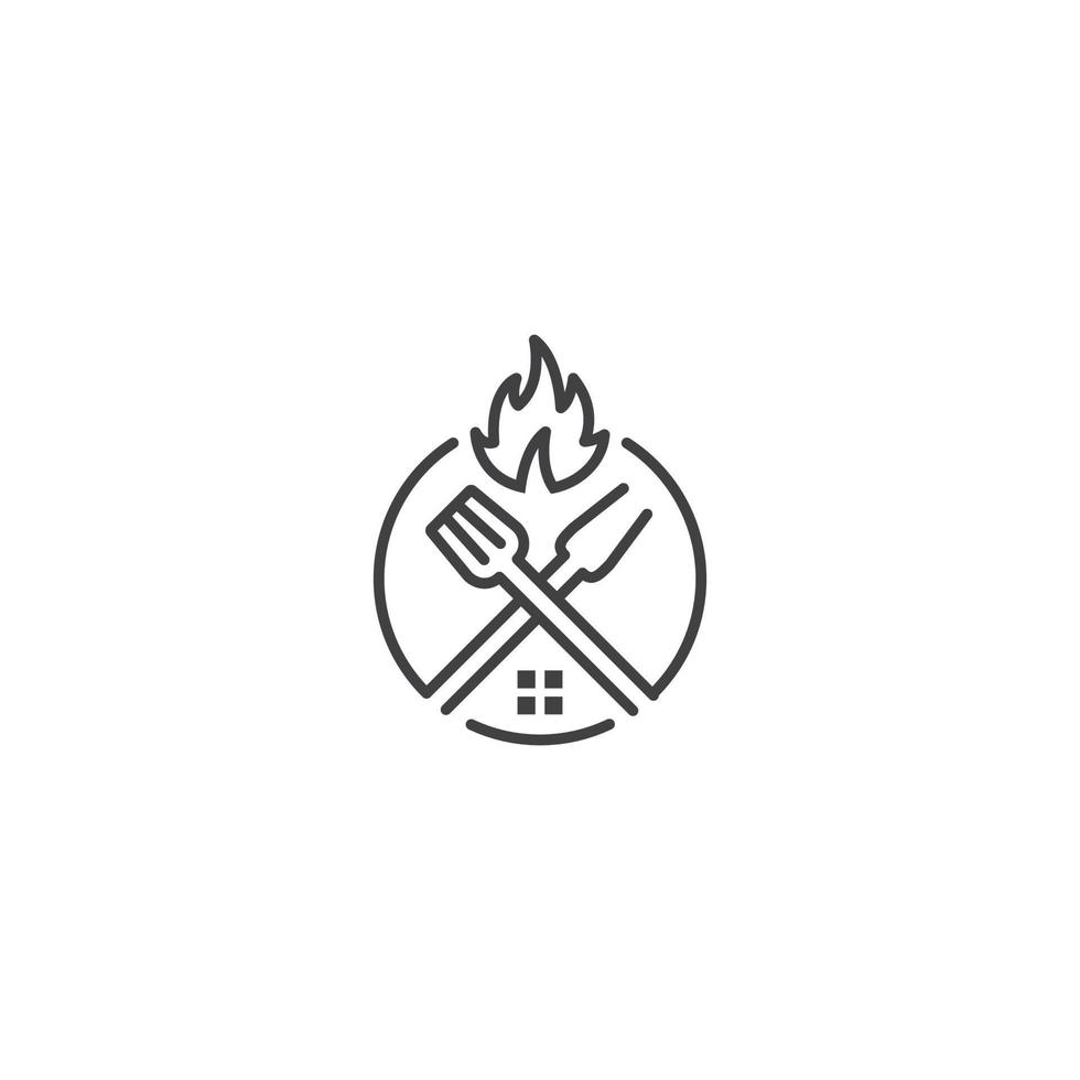 Grill house, restaurant. Vector logo icon template