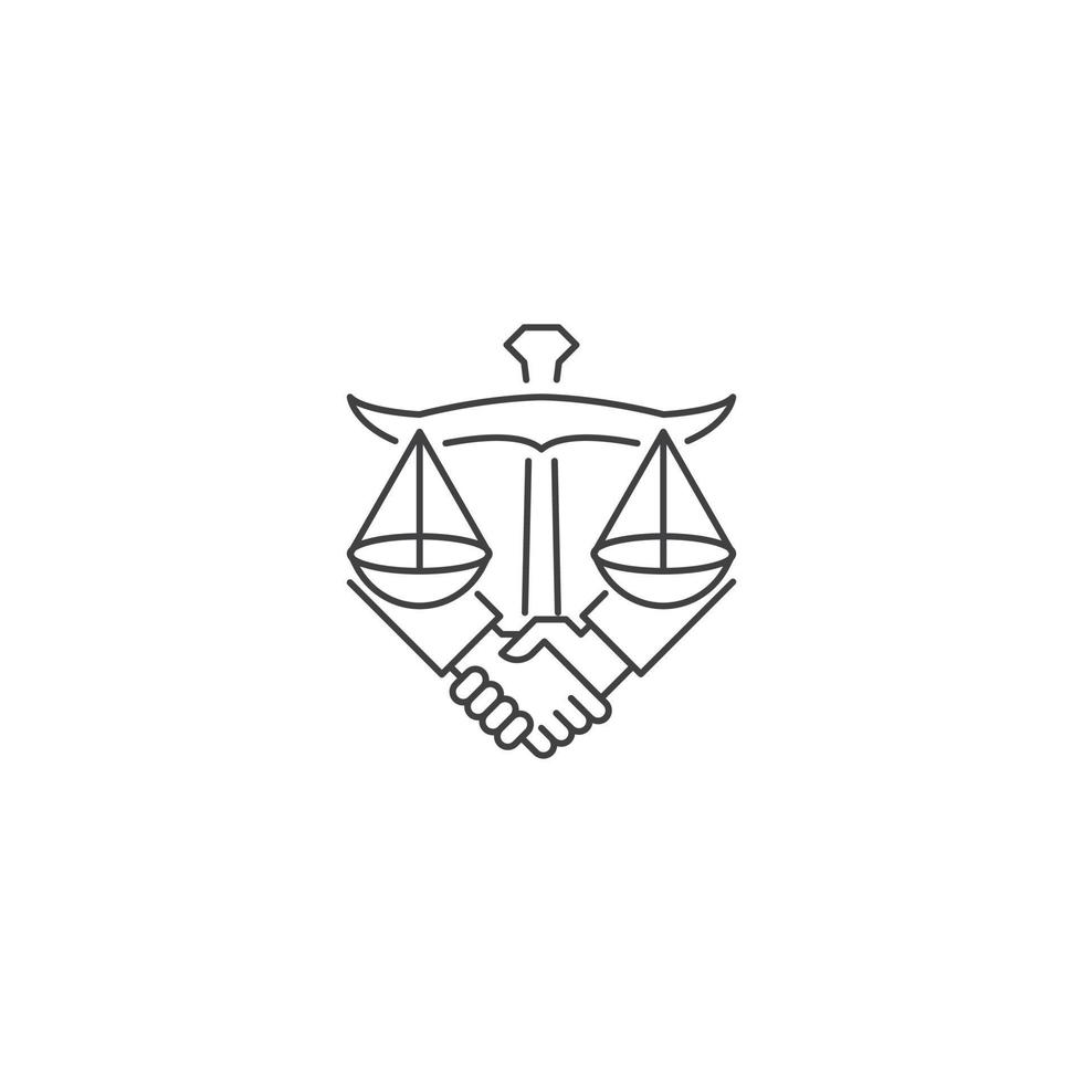 Law firm deal, handshake. Vector logo icon template