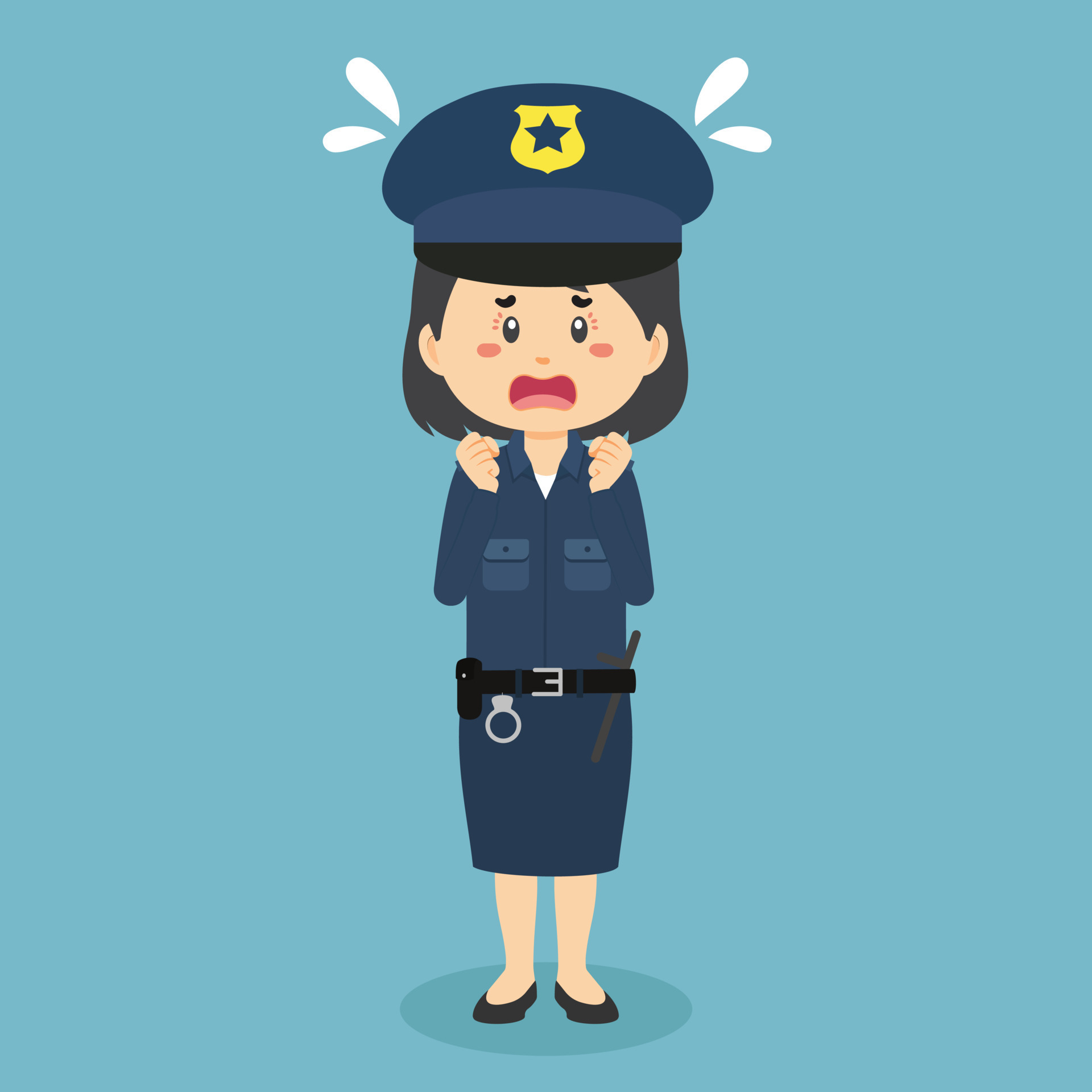 Stock Vector Confused Police Woman 7381903 Vector Art at Vecteezy