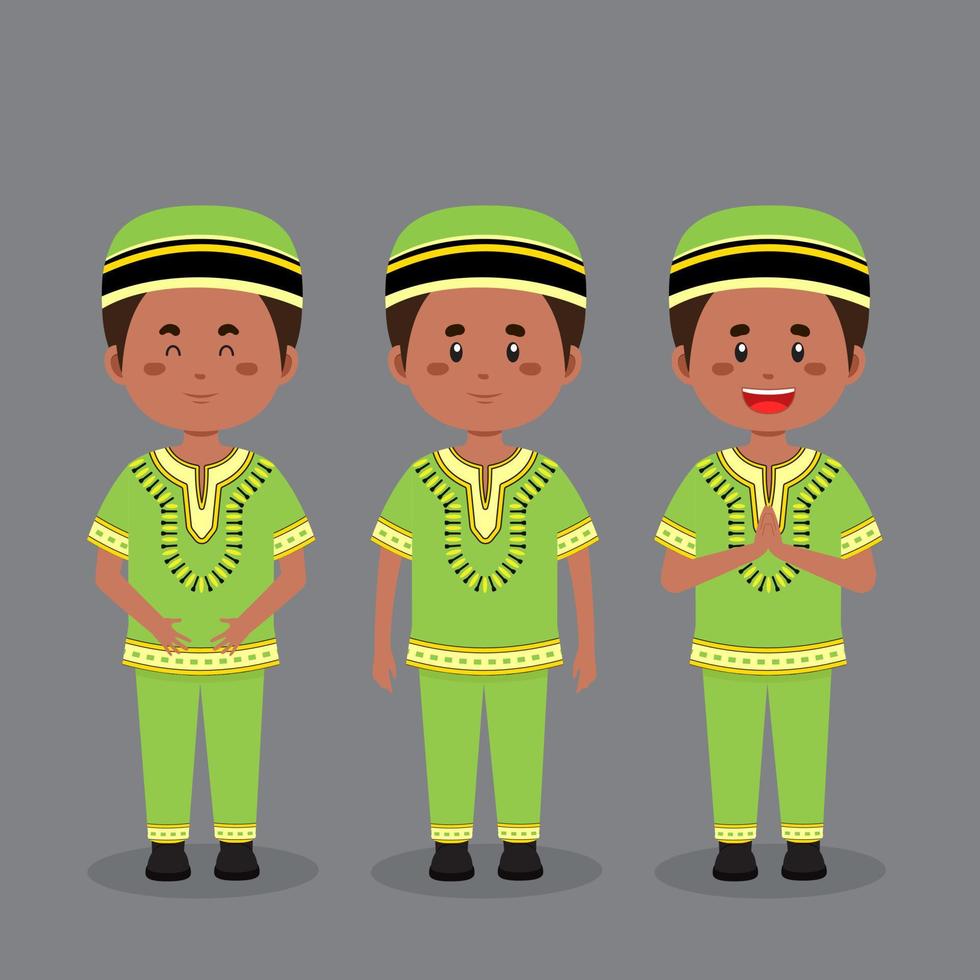 personaje sudafricano con varias expresiones vector