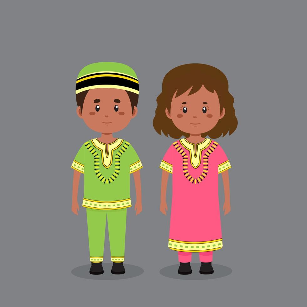 personaje de pareja con vestido tradicional de sudáfrica vector