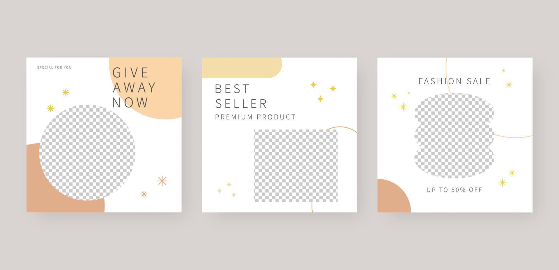 Minimalist social media post template. Trendy editable social media post template. template design. Vector illustration.