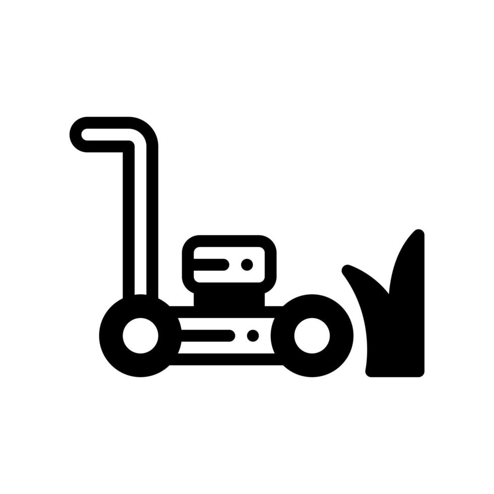 lawnmower solid style icon. vector illustration for graphic design, website, app