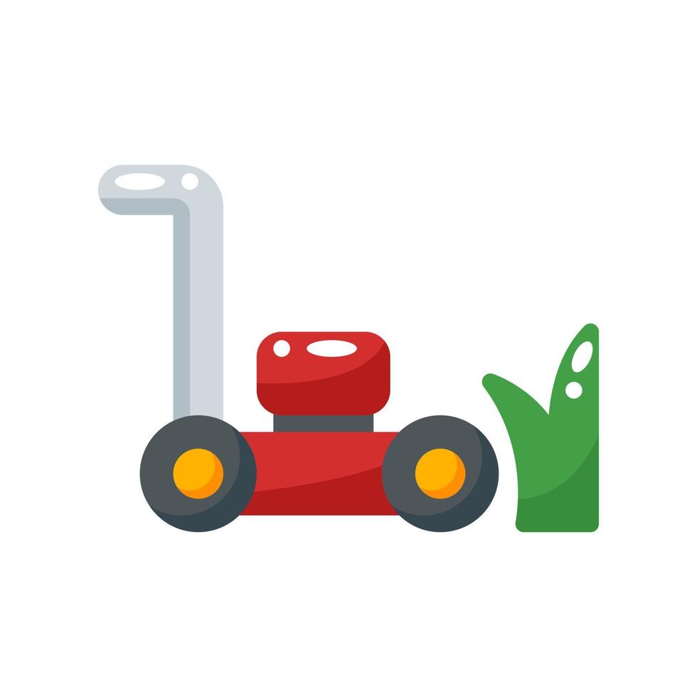 lawnmower flat style icon. vector illustration for graphic design, website, app