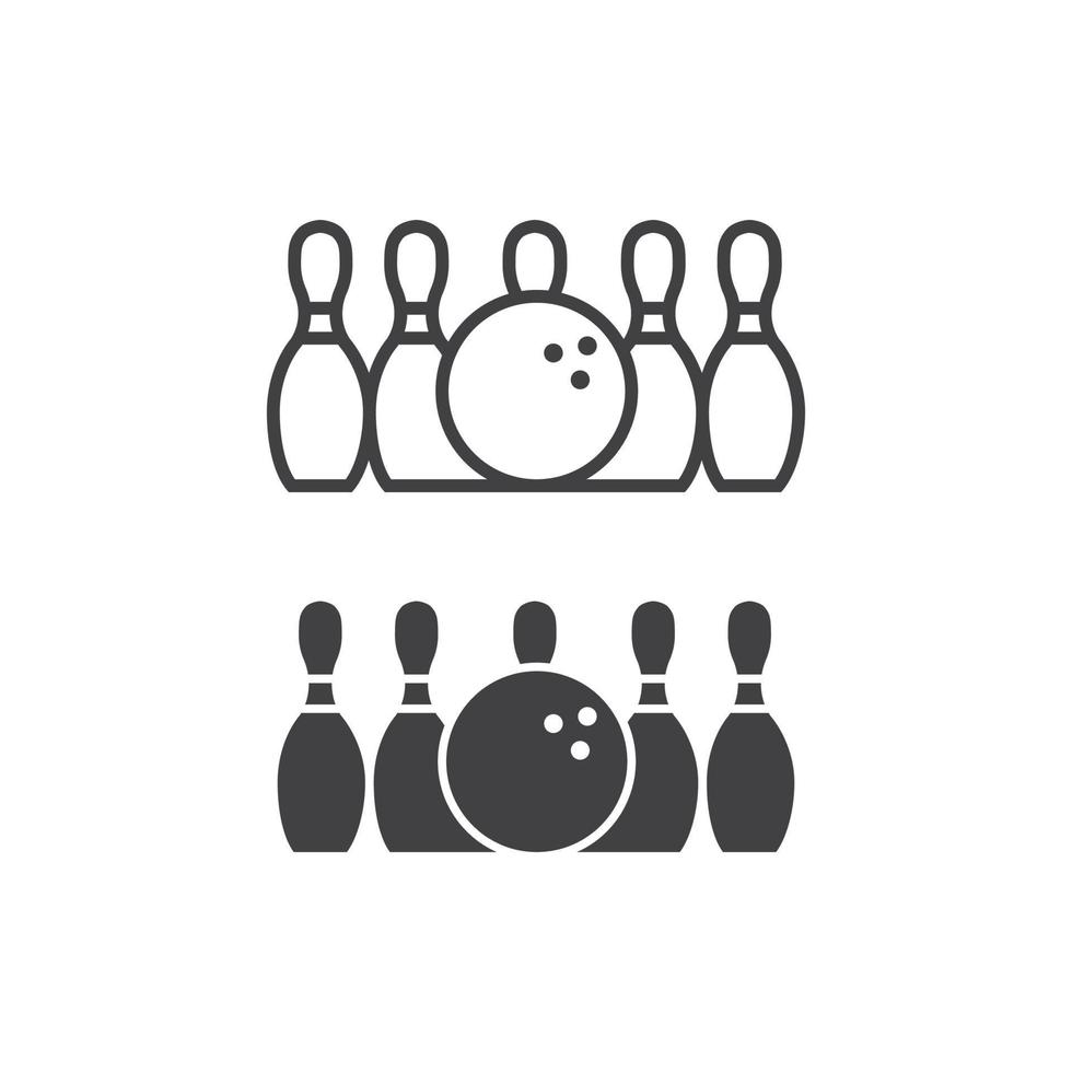 Bowling ball. Vector icon template