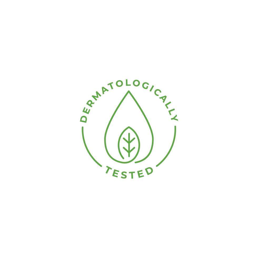 Dermatology tested label. Vector icon template