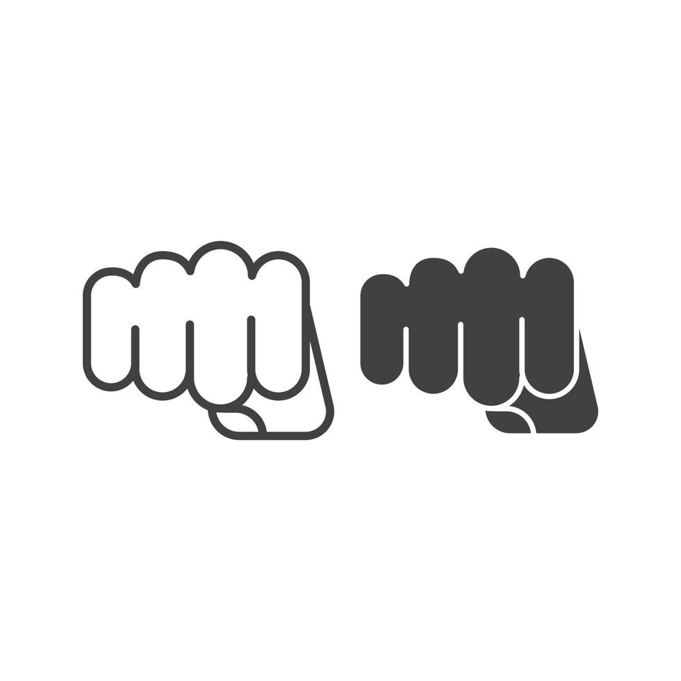 Forward fist, hand punch fist. Vector icon template