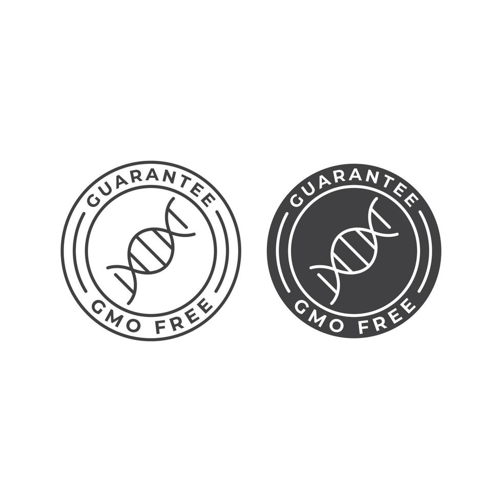 GMO free, guarantee label. Vector icon template