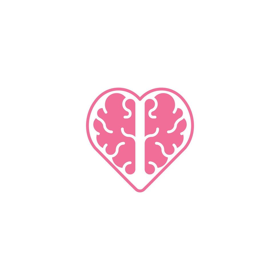 amor racional, cerebro corazón. plantilla de icono de logotipo vectorial vector