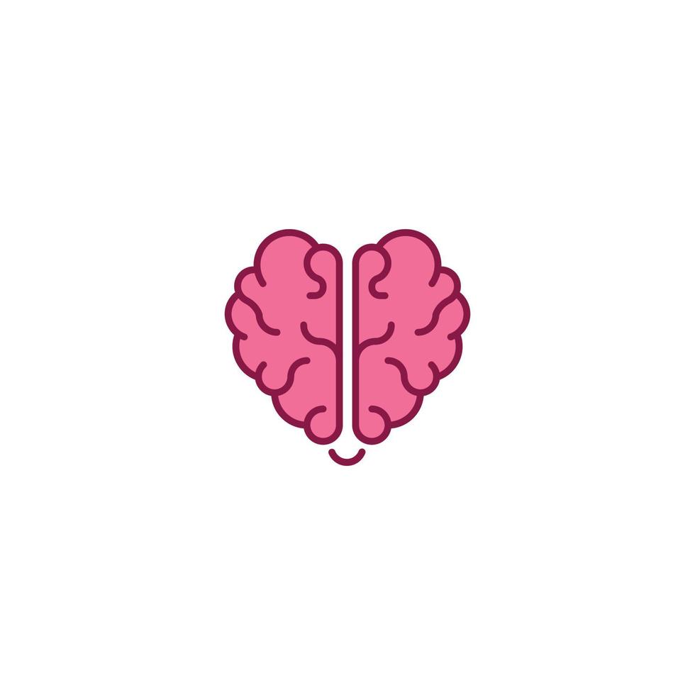 Rational love, brain heart. Vector logo icon template