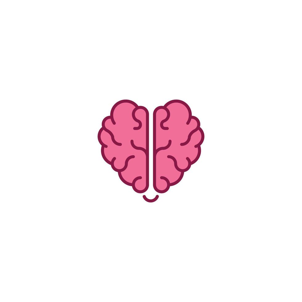 Rational love, brain heart. Vector logo icon template