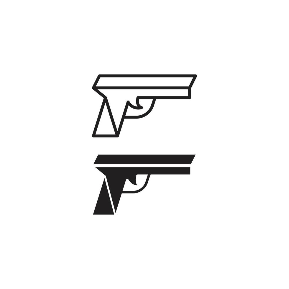 Simple pistol, handgun. Vector icon template