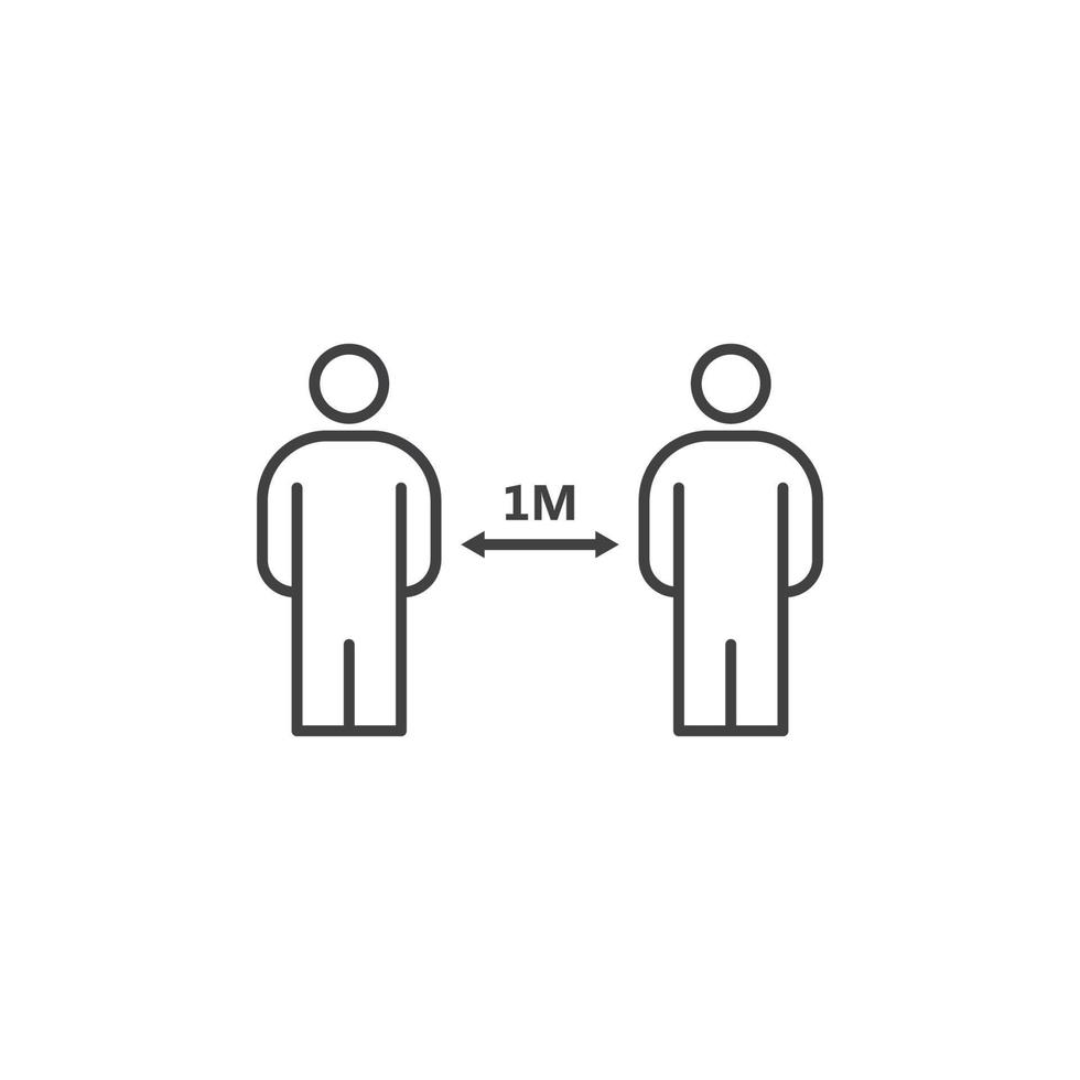 Social distancing sign. Vector icon template