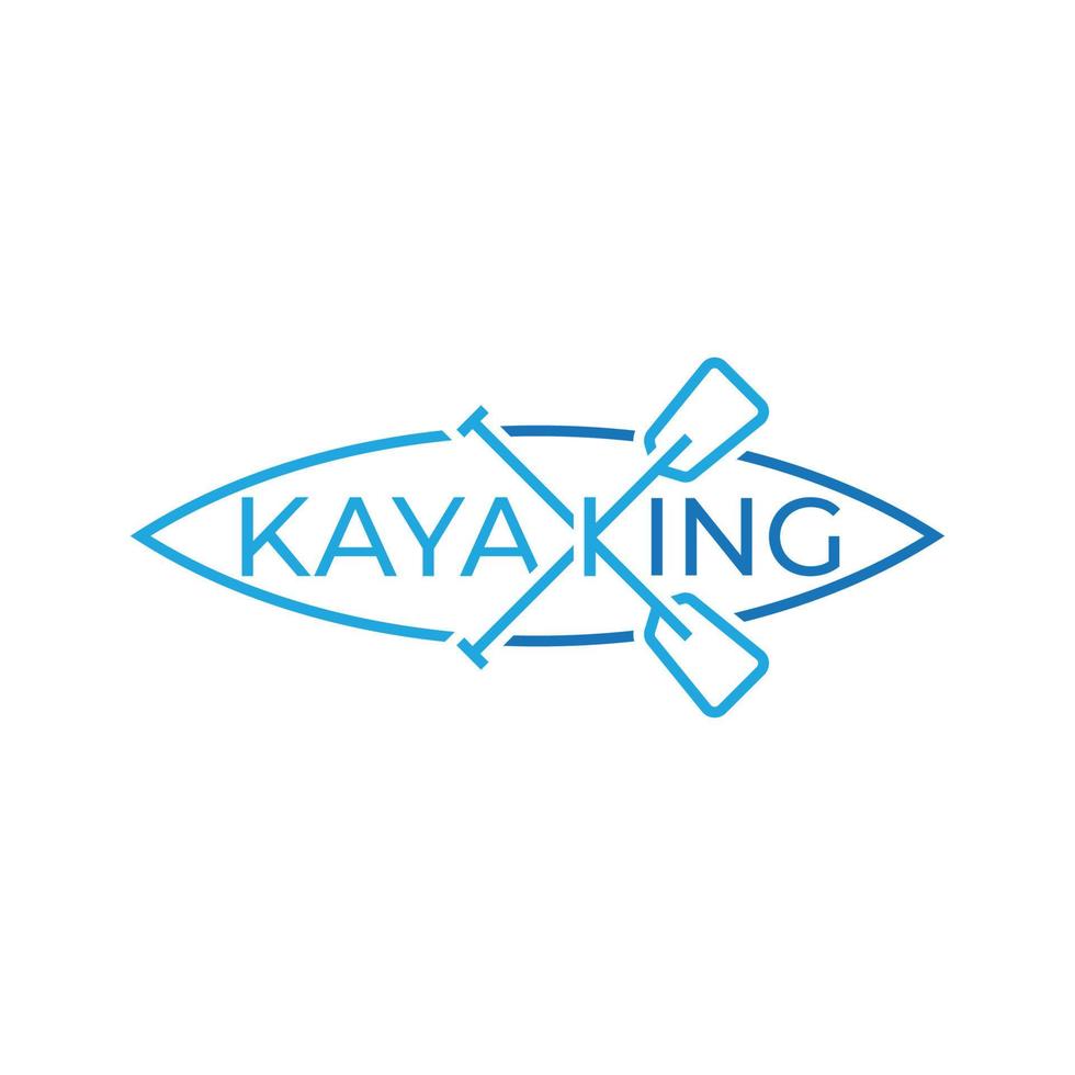 Water sport, kayak, kayaking. Vector icon template