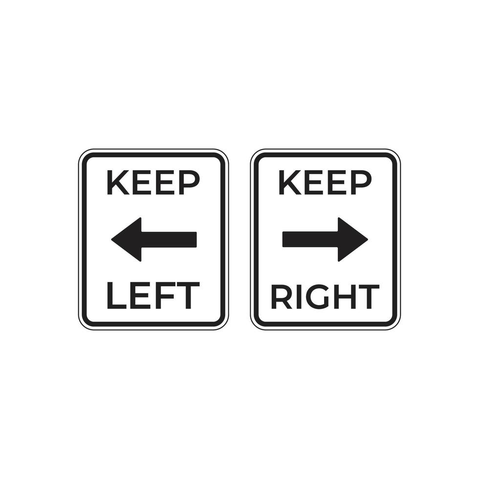 Keep left keep right sign. Vector icon template