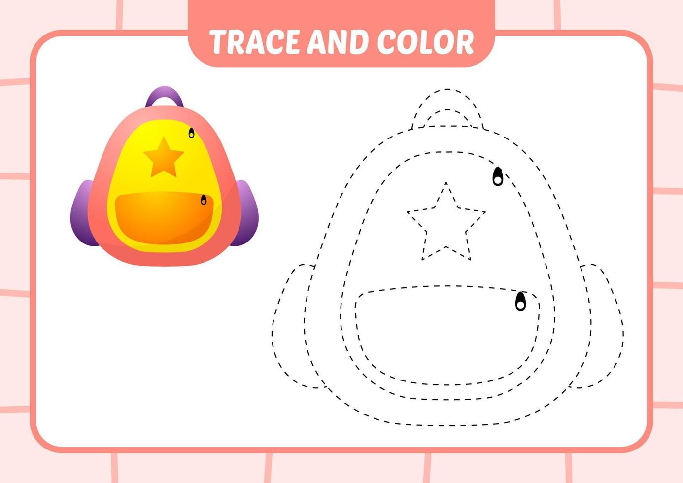 trace and color for kids, bag vector 7382281 Vector Art at Vecteezy