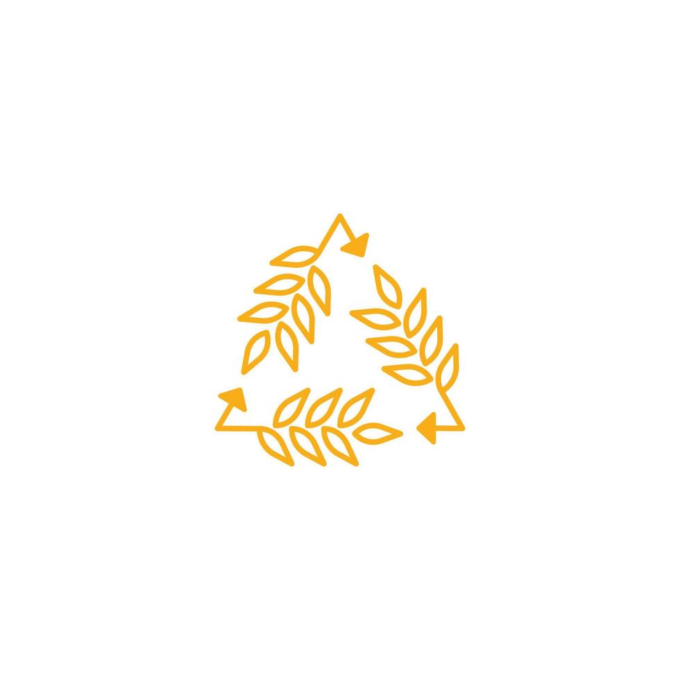 Recycle wheat. Vector icon template