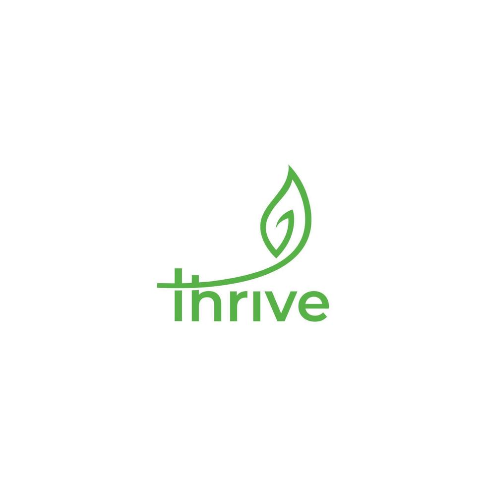 Thrive, fast grow, leaf. Vector logo icon template