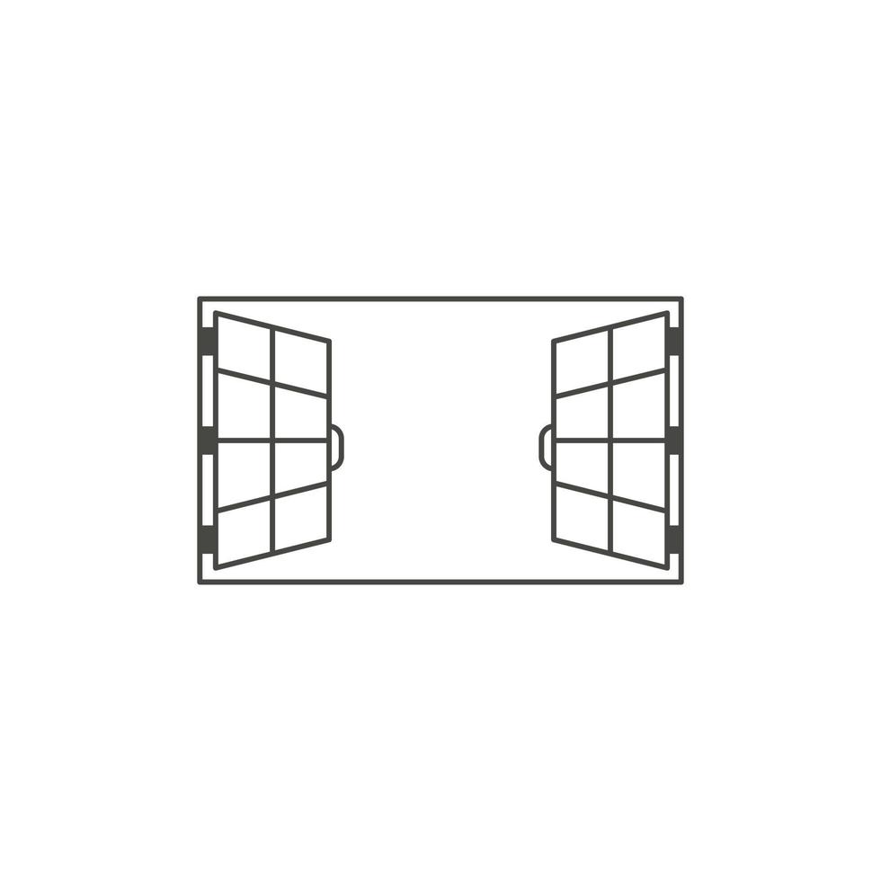 Window blank view. Vector outline icon illustration