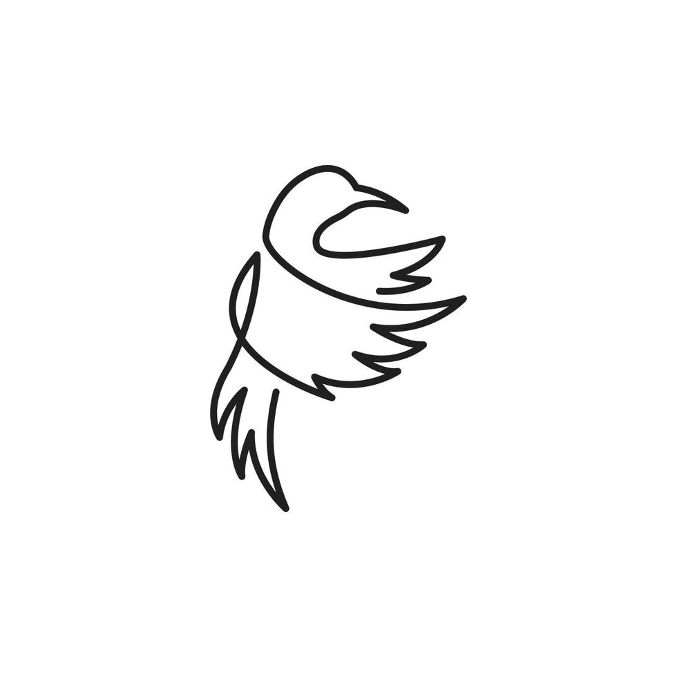 colibrí una línea. plantilla de icono de logotipo vectorial vector