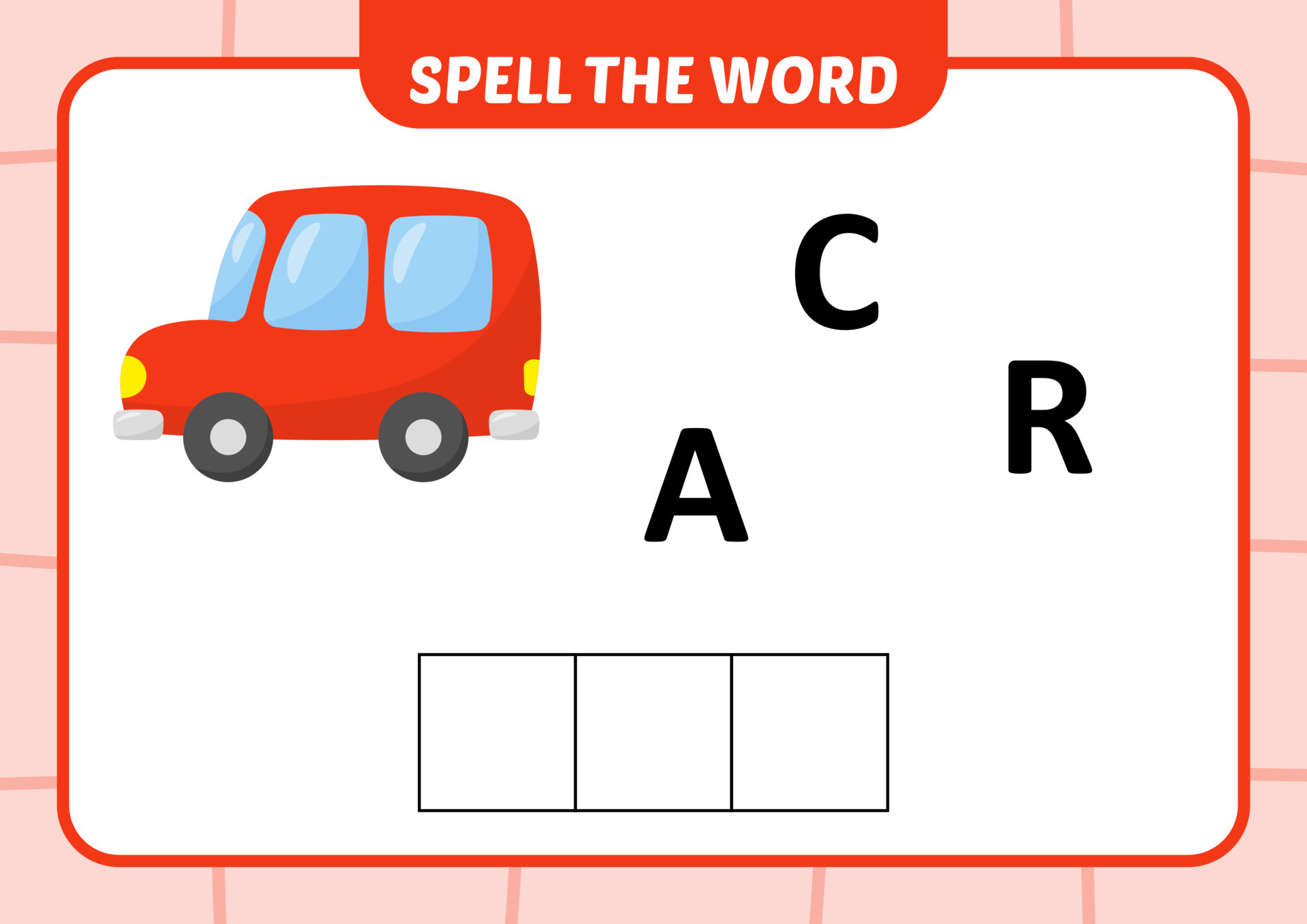 spell the word for kids, car vector 7382394 Vector Art at Vecteezy