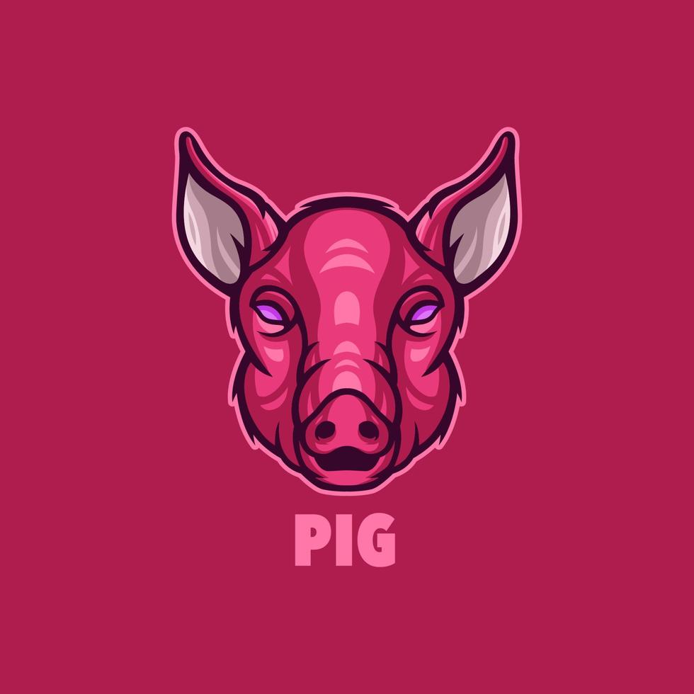 Pig mascot logo for esport gaming or emblems vector