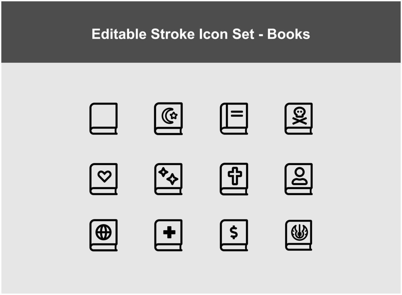 thin icon about books vector