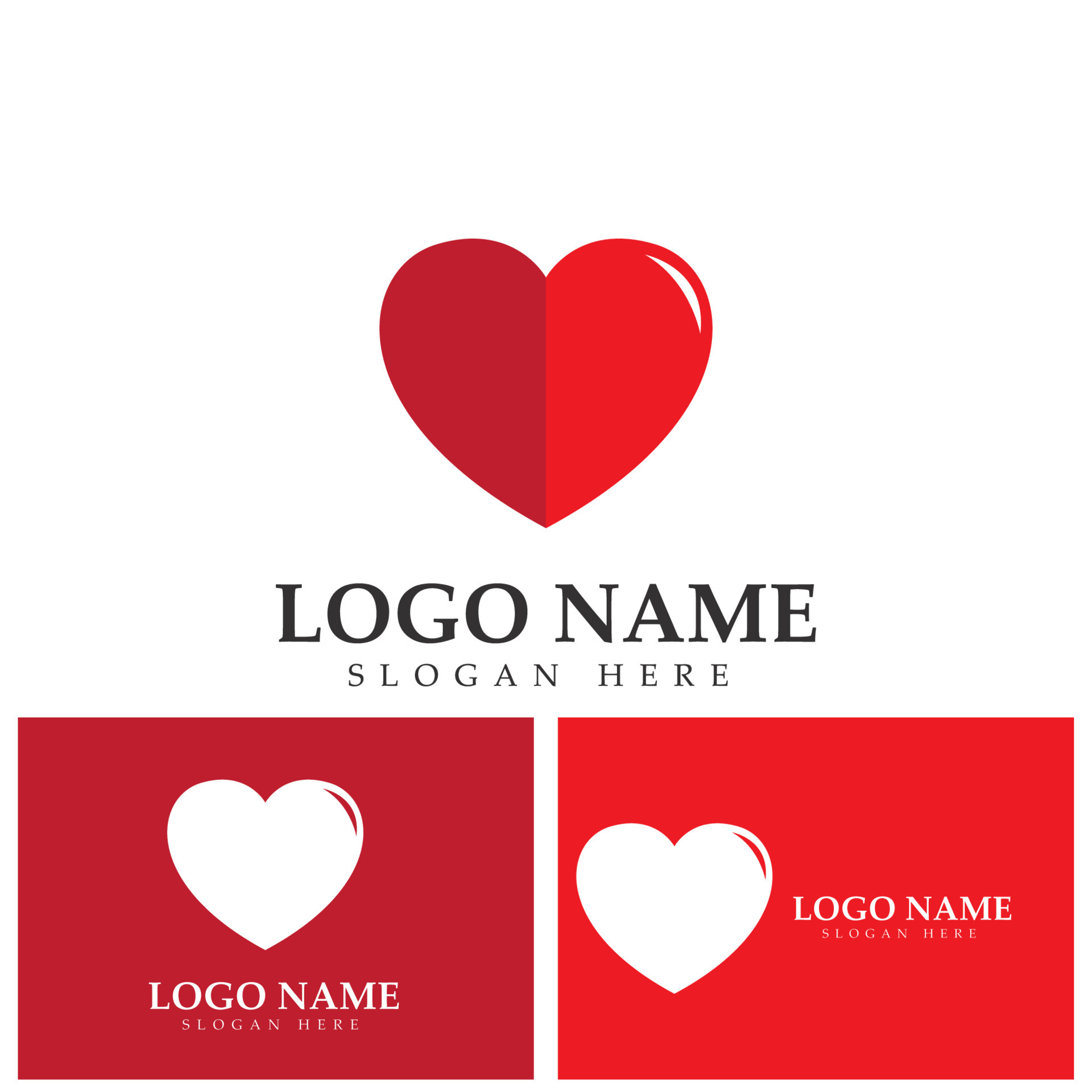 Free Vector  Heart logo. love couple logo