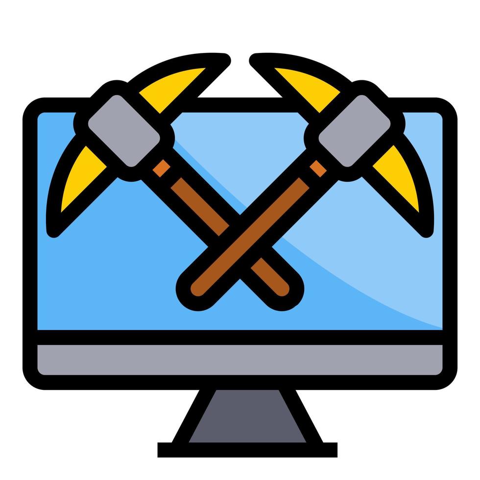 cloud mining pickaxe minig tool equipment vector