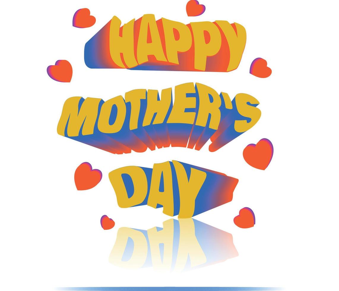 Embossessing mother's day with background and shadows in bright colors vector